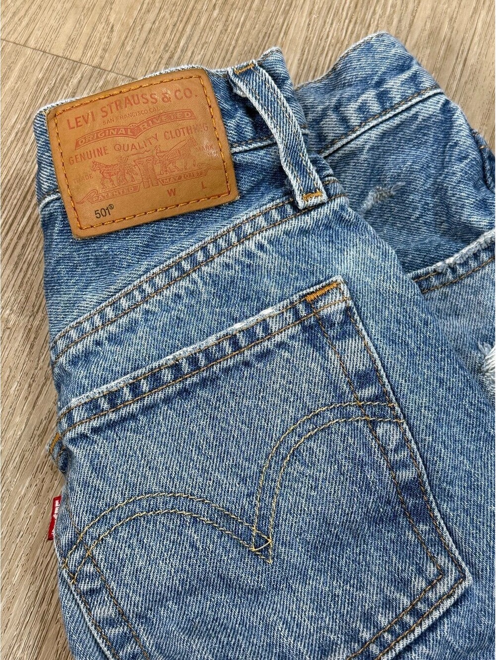Levi's Premium 501 Cutoff Shorts W23 High Rise Button Fly Distressed Frayed Hem